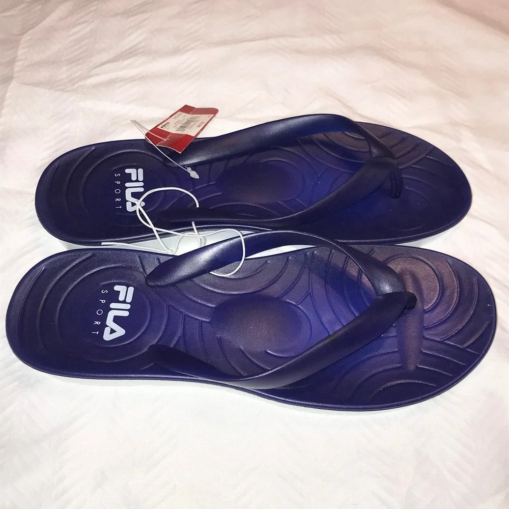 Fila Sport‎ Navy Blue Thong Flip Flop Sandals Mens Size 7/8 WRU617FS0